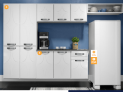 Cozinha de Aço Completa com Balcão Telasul Rubi Branco
