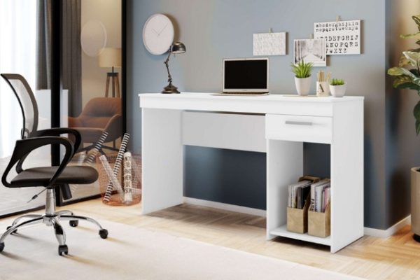 Mesa Computador Office Notavel Branco 1 Gaveta 2070