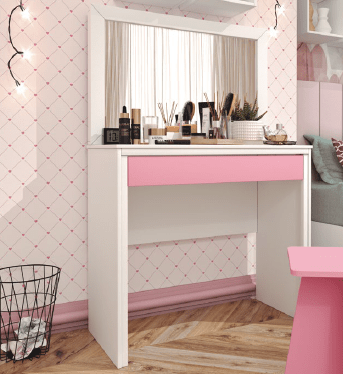 Penteadeira Tcil Twister Neve/Quartz Rosa