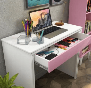 Escrivaninha Tcil Twister Neve/Quarz Rosa - Imagem 2