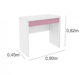 Escrivaninha Tcil Twister Neve/Quarz Rosa - Imagem 3