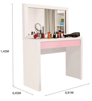 Penteadeira Tcil Twister Neve/Quartz Rosa - Imagem 3