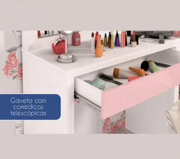 Penteadeira Tcil Twister Neve/Quartz Rosa - Imagem 2