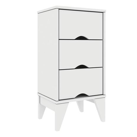 Mesa de Cabeceira Twister 3 Gav. Branco - Imagem 2