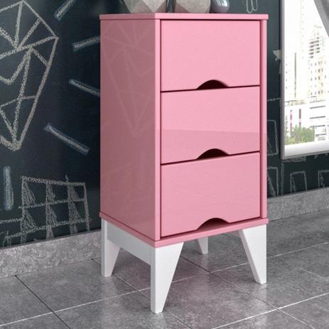 Mesa de Cabeceira Twister 3 Gav. Rosa