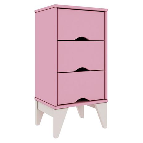 Mesa de Cabeceira Twister 3 Gav. Rosa - Imagem 2