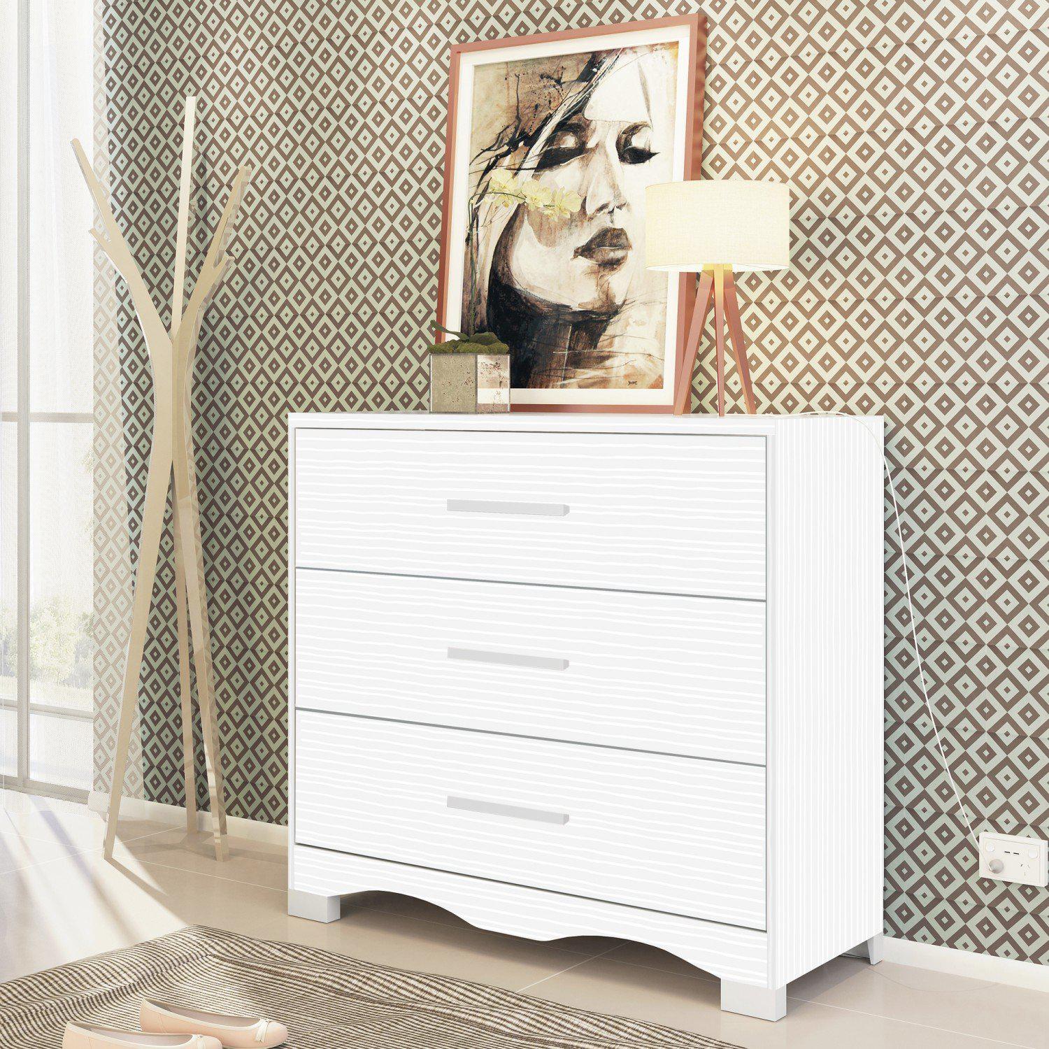 Cômoda Florença 3 Gavetas Branco
