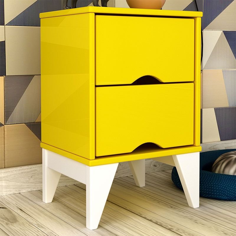 Mesa de Cabeceira Twister 2 Gav. Amarelo