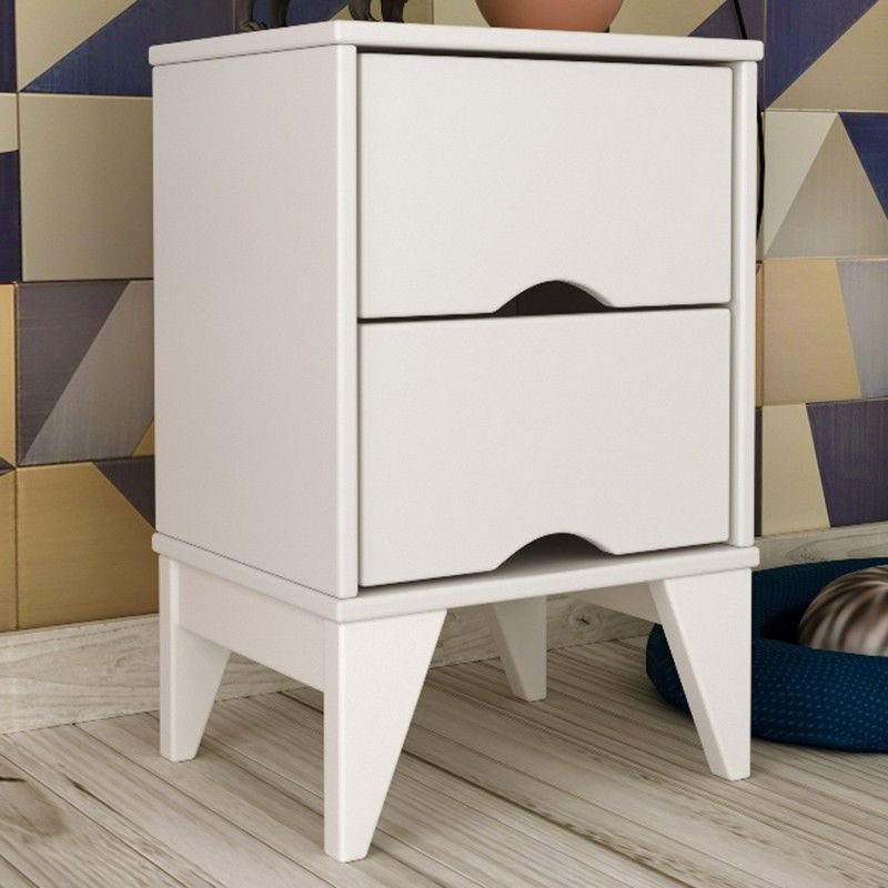Mesa de Cabeceira Twister 2 Gav. Branco