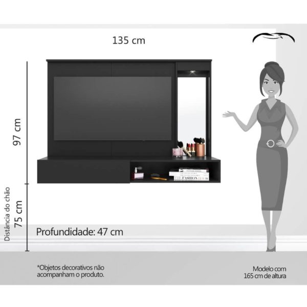 Painel Hit com Espelho Preta - Image 2
