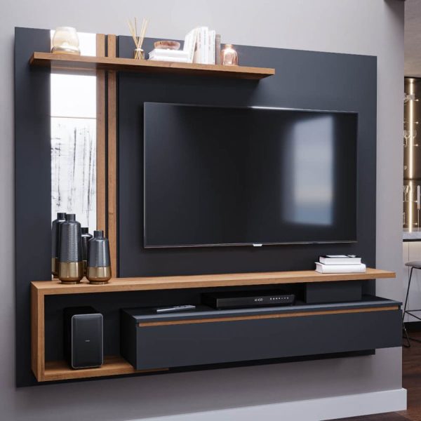 Painel Treviso 100% MDF Chumbo/Savana