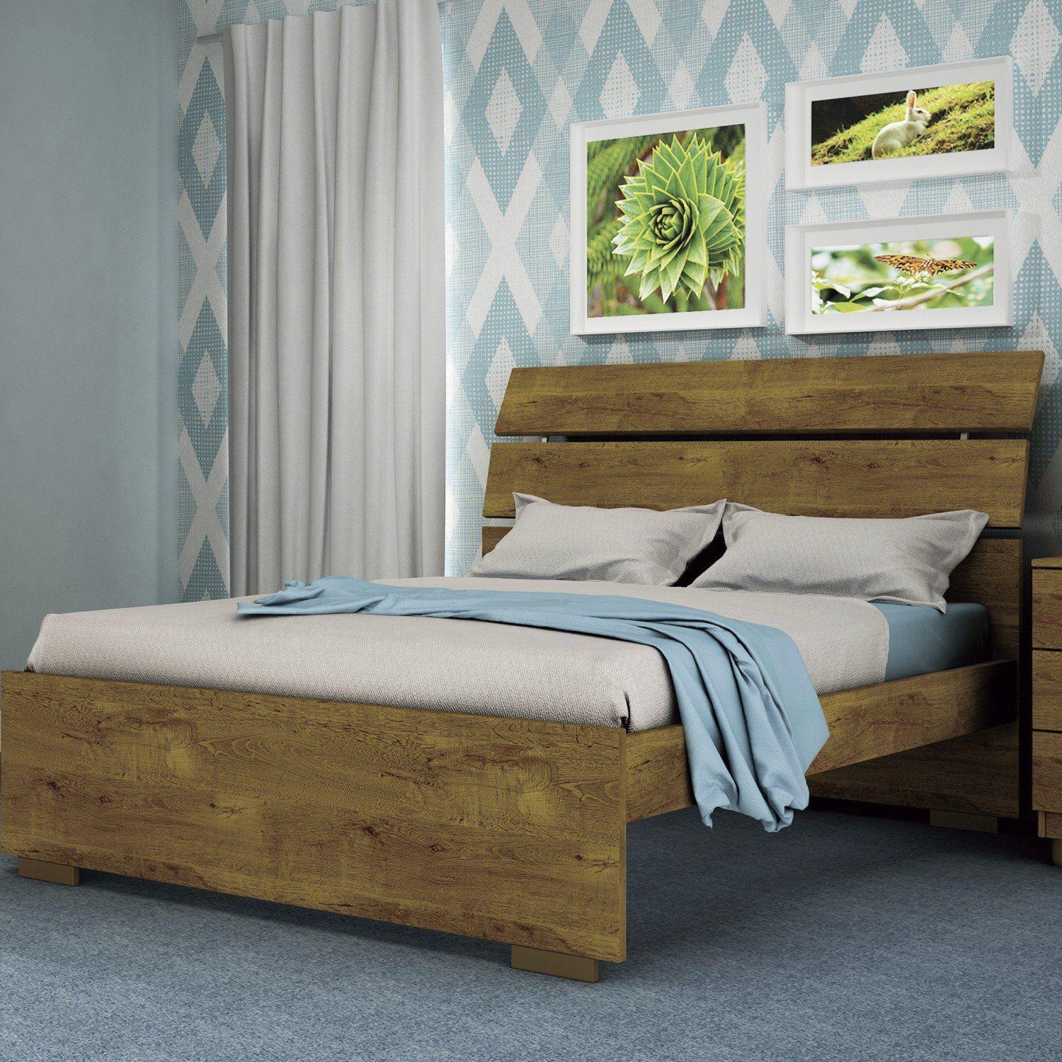Cama Casal Premium Ipê Rustico 100% MDF