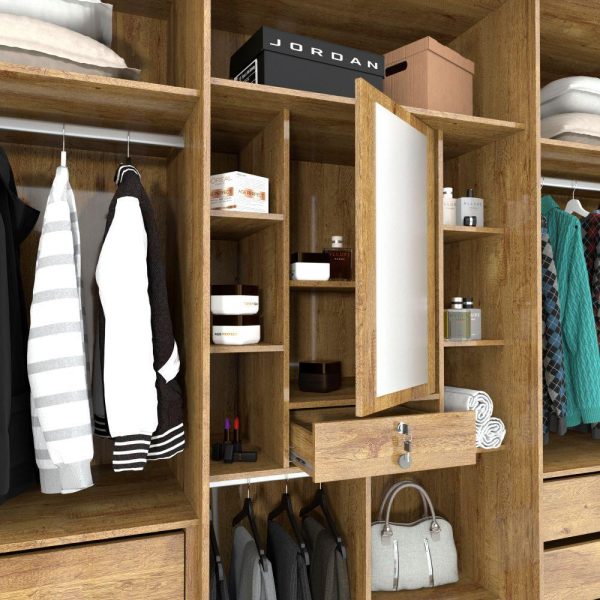 Roupeiro Madri 6 Portas Ipê Rustic /Off White 100% MDF - Image 4