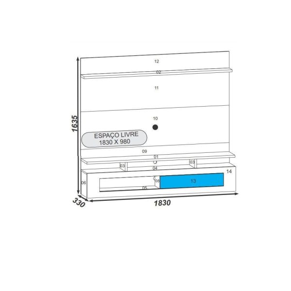 Painel Santiago  Canelato Rustico 3D Canelato/  Natura Off White - Image 2