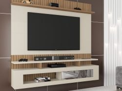 Painel Santiago  Canelato Rustico 3D Canelato/  Natura Off White