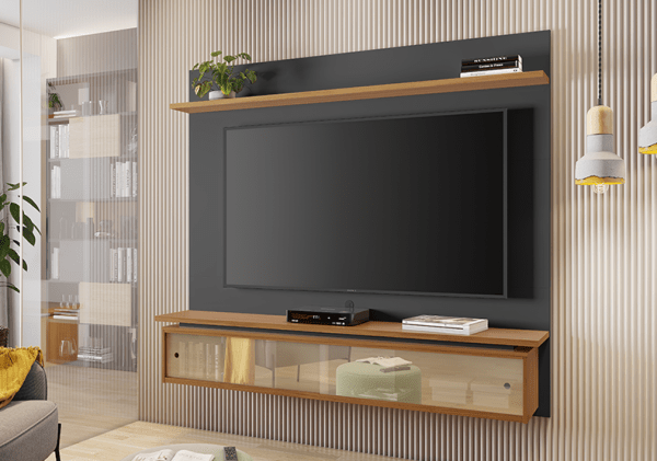Painel  NT 1200 Preto Tex/Freijó Trend