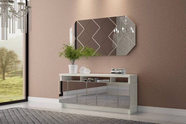 Painel Decorativo Dalla Costa  170 Cm / Off White Espelho