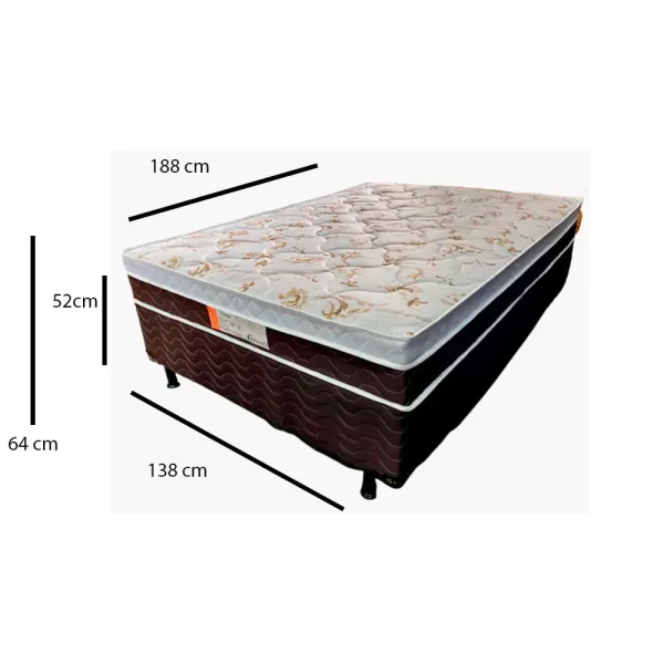 Cama Box Casal Viena Molas Ensacadas 138x188x52 - Image 2