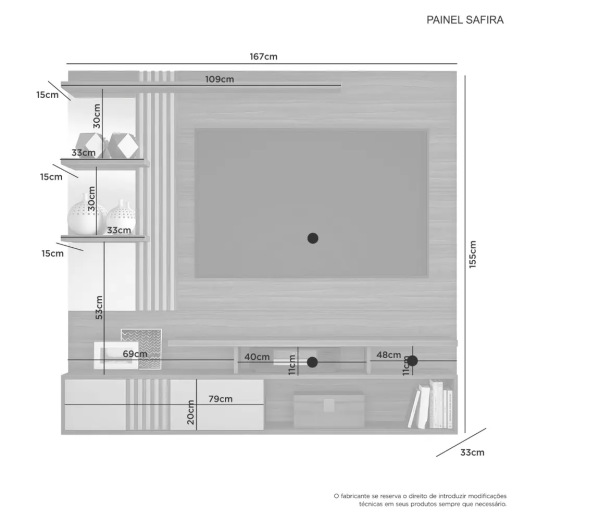Painel Safira Cinamomo / Off White - Image 2