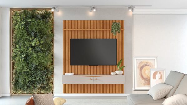 Painel Ripado Riso Candian Cinamomo/Off White Largura  2,07