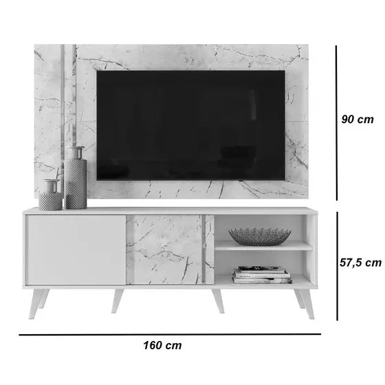 Combo Cronos Bancada + Painel Calacata/ Off White - Imagem 3