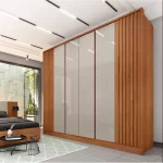 Roupeiro Barcelona Ripado Sem pés Cinomomo/Off White