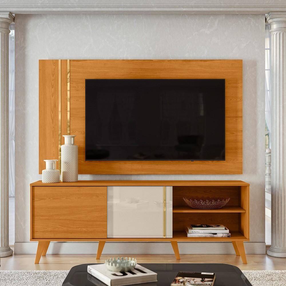 Combo Cronos - Rack + Painel Cinamomo/ Off White