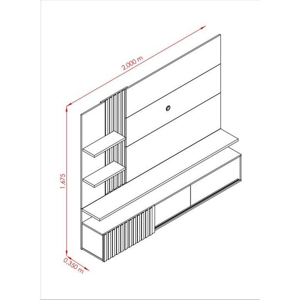 Combo Cronos - Rack + Painel Cinamomo/ Off White - Imagem 2