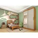 Roupeiro Firenzi 2 Portas Com Espelho Cinamomo / Off White