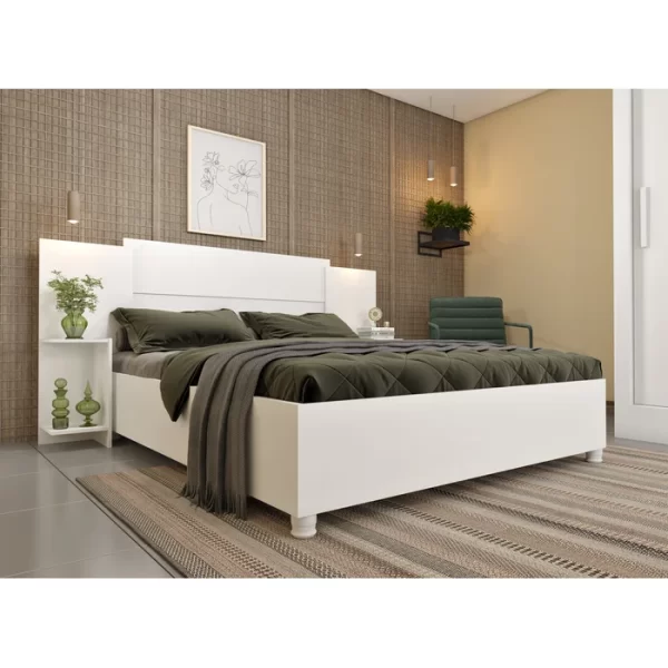 Painel Cama Box Arizona Ajustável Neve