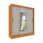 Roupeiro Vitória 3 Portas 4 Gavetas Cinamomo/ Off White