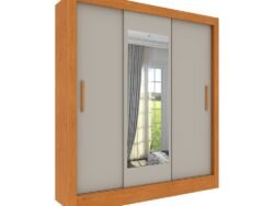 Roupeiro Vitória 3 Portas 4 Gavetas Cinamomo/ Off White